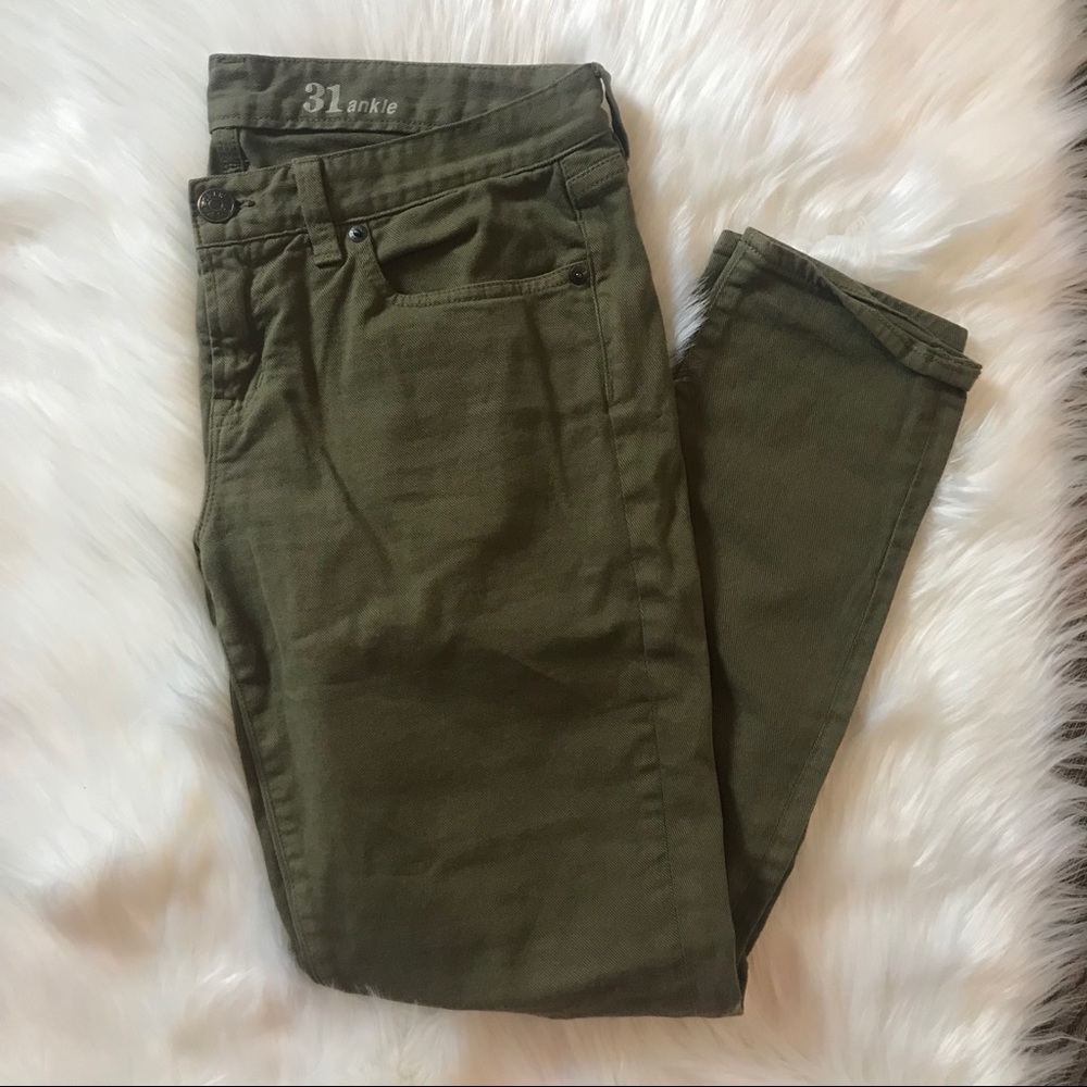 J.Crew Toothpick Ankle Pants - Olive Green - 31